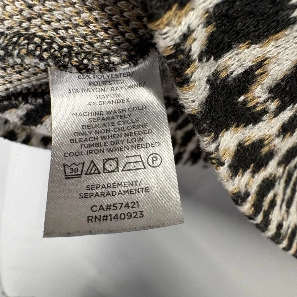 LOFT Plus Animal Print Mock Neck Knit Pullover Sweater Womens‎ 20/22 Classic